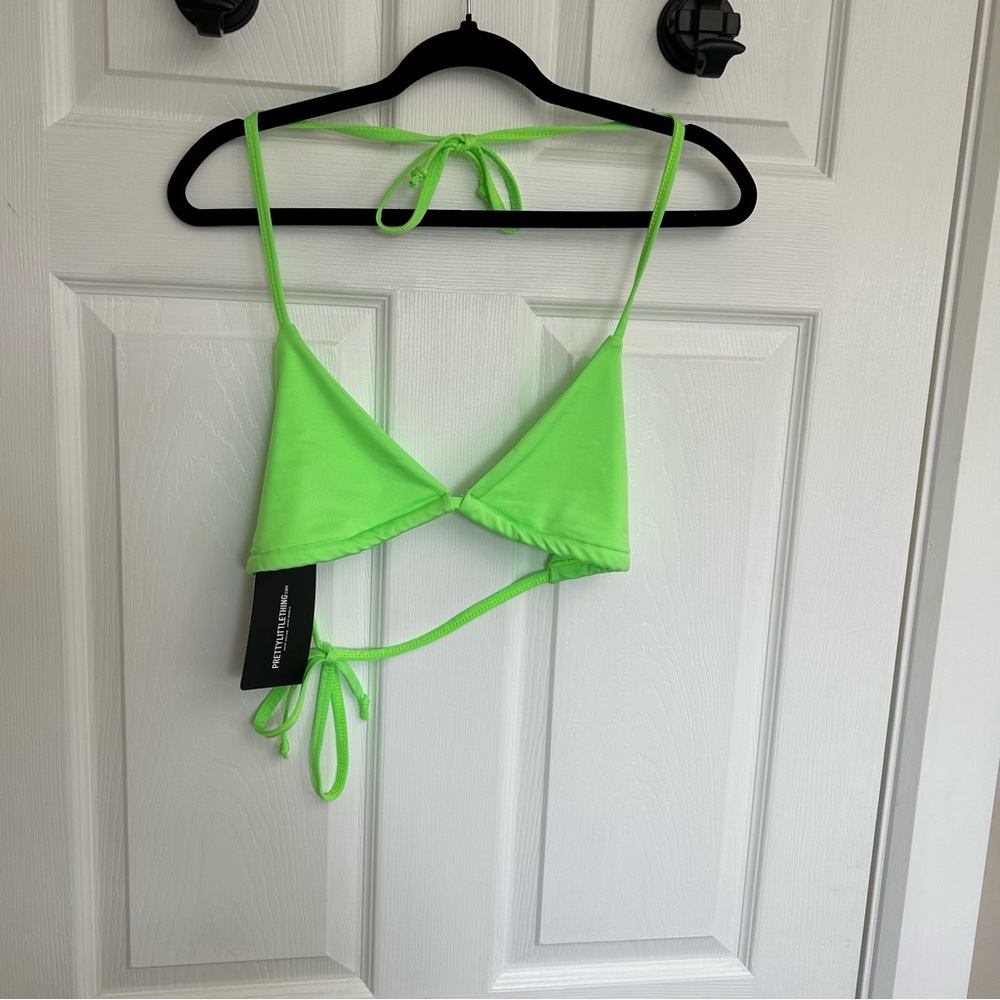 PrettyLittleThing Bright Green Bikini Top
